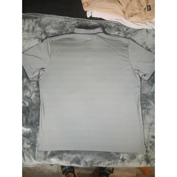 Callaway Opti-Dri Polo Mens XXL 2XL Gray Performance Striped Short Sleeve Shirt - Picture 6 of 10